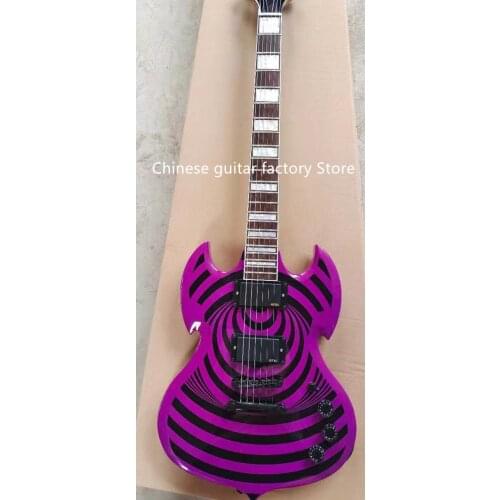 Guitarra Eléctrica personalizada, instrumento musical de alta calidad, Color purple, 2021, logotipo, color, madera,forma persona