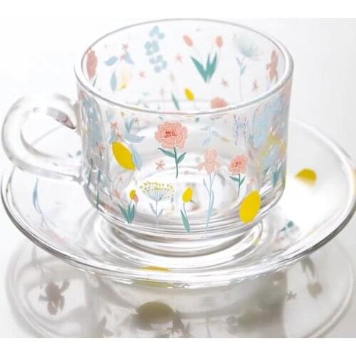 Coffee Cup Set Gobelet Tapa Silicona Taza складной стаканчик Saucer European Glass Milk Exquisite INS Style Retro Afternoon Tea