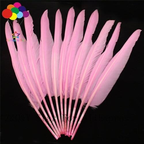 Natural 35-40CM goose humpback feather dyed pink DIY craft jewelry pen accessories feather