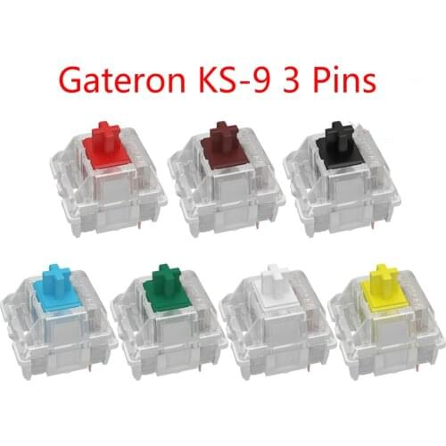 Original Gateron Mechanical Keyboard Switch 3 Pins KS-9 RGB Axis White Yellow Green Black Red Brown Switch Gamer Customize