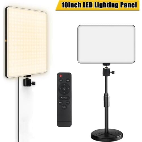10inch LED Video Light Panel EU Plug 2700k-5700k Photography Lighting With Remote Control For Taking Photo Video Filming Lamp