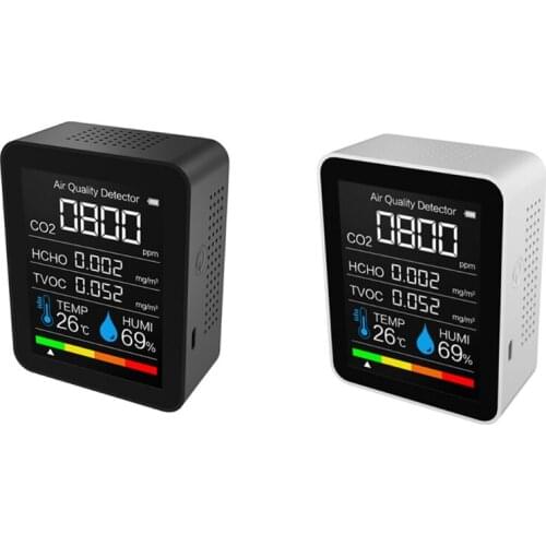 Portable TVOC CO2 Meter Digital Temperature Humidity Sensor Tester Air Quality Monitor Carbon Dioxide Formaldehyde Detector