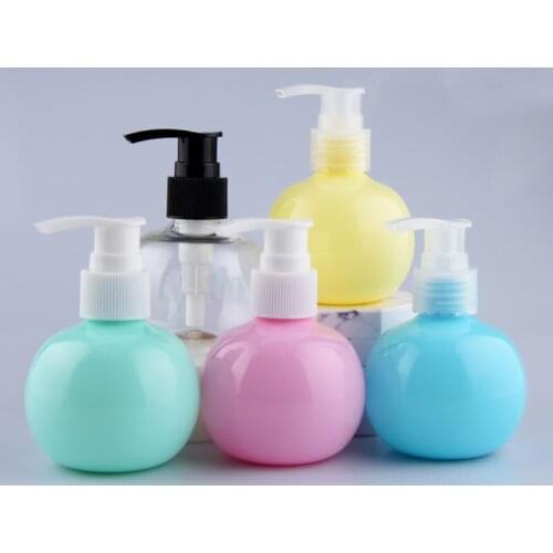 30 X 120ml Empty Macaron Colorful Ball Shape Refillable PET Plastic Bottle with White Transparent Black Lotion Pump
