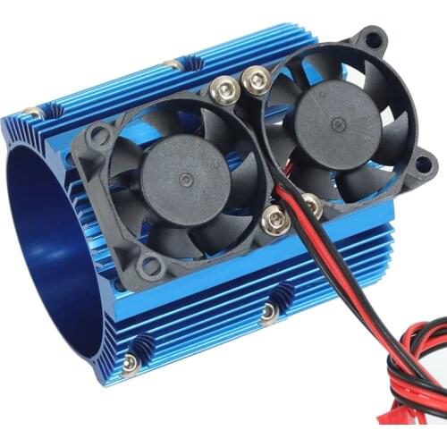 RC Car 41-43mm Dual Fan Motor Radiator Heat Sink For High Speed 1:8 Motor Traxxas SUMMIT Big S E-REVO Big E Car Motor Heatsink