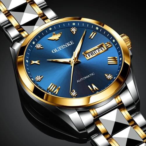 Switzerland OUPINKE Men Automatic Mechanical Watch Sapphire Tungsten Steel Strap Classic Luxury Watches Relogio Masculino 2021