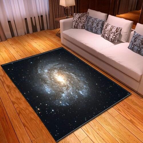 Nordic 3D Universe Galaxy Space Carpets Home Decor Bedside Area Rugs Soft Flannel Dining Table Rugs and Carpets for Living Room