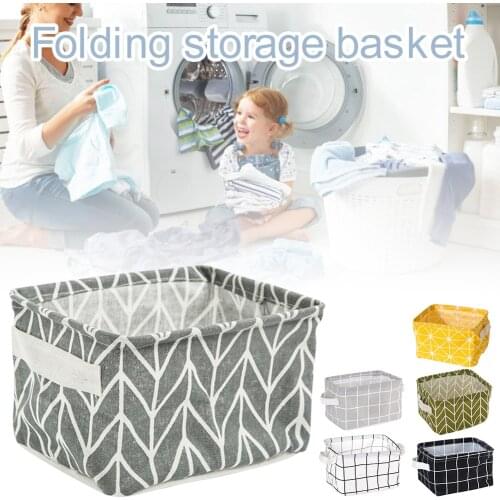 Collasible Storage Cubes Fabric Storage Folding Storage Box For Nursery Underwear Toy Organizer Laundry Basket With Handle