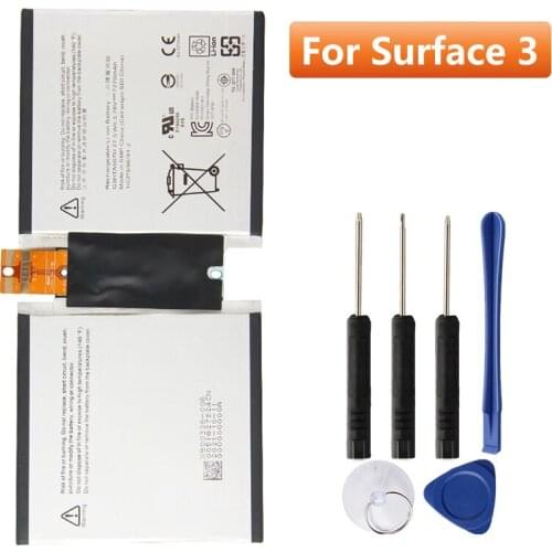 Replacement Battery For Microsoft Surface 3 1645 Surface3 G3HTA003H G3HTA004H Authenic Rechargeable Battery 7270mAh + Free Tools
