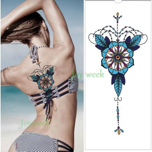 Waterproof Temporary Tattoo Sticker manada leaf on back breast tatto flash tatoo fake tattoos for women girl lady