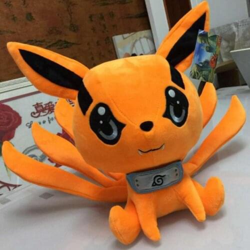 Japanese Anime Toy 25-30cm Narutos Uzumaki Kyuubi Kurama Nine-tales Fox Demon Plush Soft Animal Stuffed Toy Kids Lover Gift