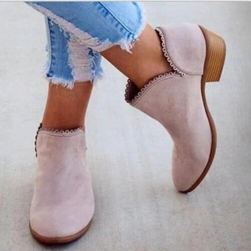 Womens Ankle Boots 2020 Fall Womens Elegant Low Heels Ladies Casual Shoes