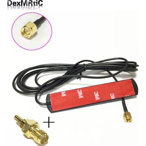 1PC 3G 4G LTE patch antenna 3dbi 3meters extension cable SMA male connector + SMA Female switch CRC9 Male RF Coax Adapter