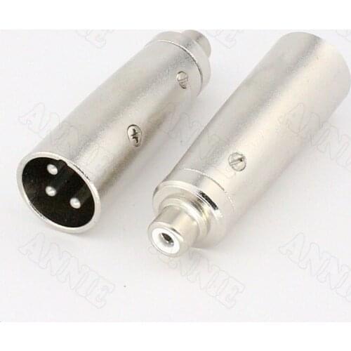 30pcs/lot J3P 3 Pin XLR Male To K RCA Female Socket 3 Pole Cannon Female To Lotus Plug