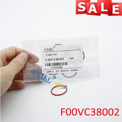 ERIKC 5pcs F00VC38002 Common Rail Seal O-Ring F 00V C38 002 Truck O Ring F00V C38 002 for Bosch 0445110# Injector Solenoid Valve