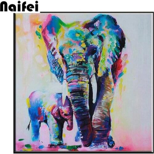 5D DIY Diamond Painting Colorful elephant animal Mosaic full drill diamond Embroidery Animal 3D Cross Stitch home Decoration