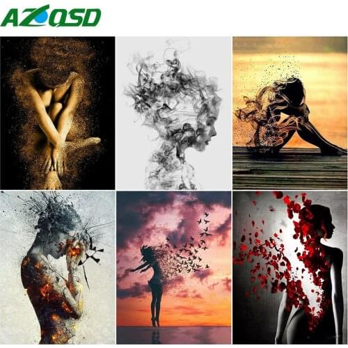 AZQSD Full Kits Diamond Painting Woman Picture Of Rhinestones Diamond Embroidery Portrait Mosaic Decor For Home Handmade Gift