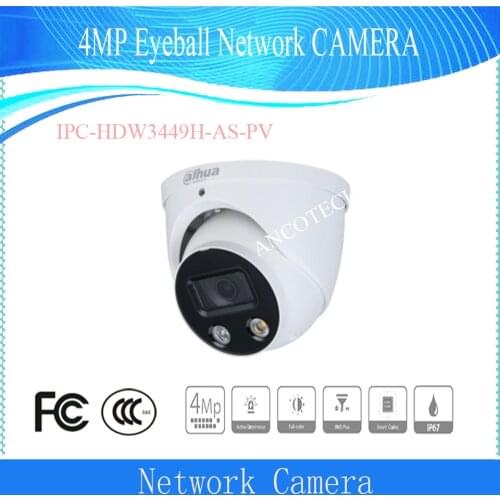 Free Shipping DAHUA 4MP Full-color Active Deterrence Fixed-focal Eyeball WizSense Network Camera DH-IPC-HDW3449H-AS-PV DAHUA IPC