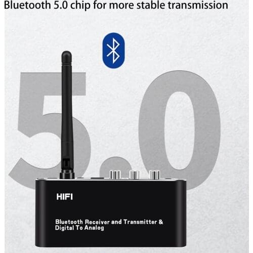 Wireless DAC Audio Digital to Analog Audio Converter with Bluetooth Receiver Transmitter For HiFi Stereo Audio Bluetooth DAC
