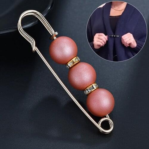 Elegant Pearl Rhinestone Brooch Clip Female Dress Sweater Shawl Jewelry Accessories Fashion All-match Pins Brooches Gifts