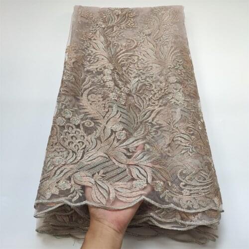 French Net Lace Fabric With Stones Embroidered African Guipure Lace Fabric Nigeria Mesh Lace Fabric For Party Wedding WH0856