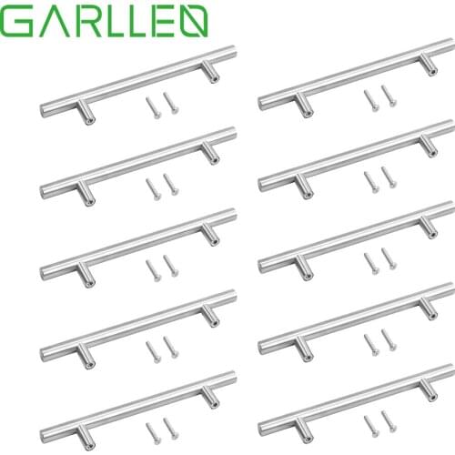 GARLLEN 10pcs 200mm Stainless Steel Kitchen Cabinet T Bar Handle for Kitchen Bathroom Toilet Door Cabinet Drawer Cupboard