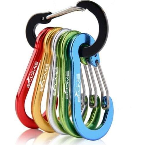 6Pcs Aluminum Alloy Carabiner Keychain Outdoor Camping Climbing Snap Clip Lock Buckle Hook Fishing Tool