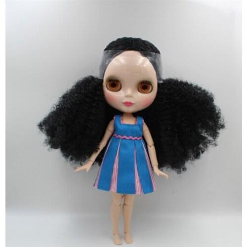 Blygirl Blyth doll Black burst short hair nude doll 30cm joint body 19 joint DIY doll can change makeup