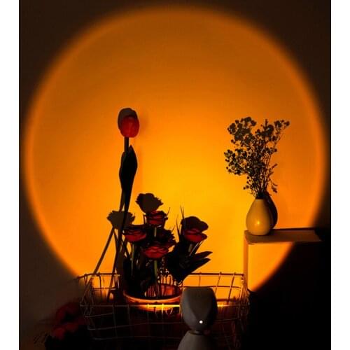 Sunset Lamp Projector Rainbow Atmosphere Led Night Light for Home Bedroom USB Lamp Live Room Photography Photo Wall Decoration