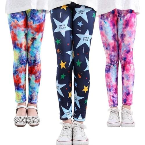 Tie Dye Leggings 2021 New Trend Baby Girls Fashion Colorful Print Pants For Girls Teenagers Contrast Color Autumn Cute Clothing