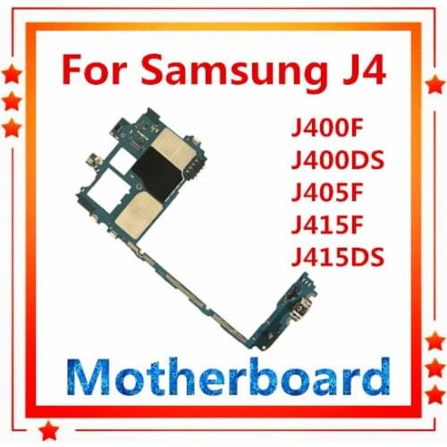 For Samsung Galaxy J4 J400F/DS J410F/G J405F J415F/DS Motherboard Single/dual SIM With Chips Logic Board Android OS 16G/32G