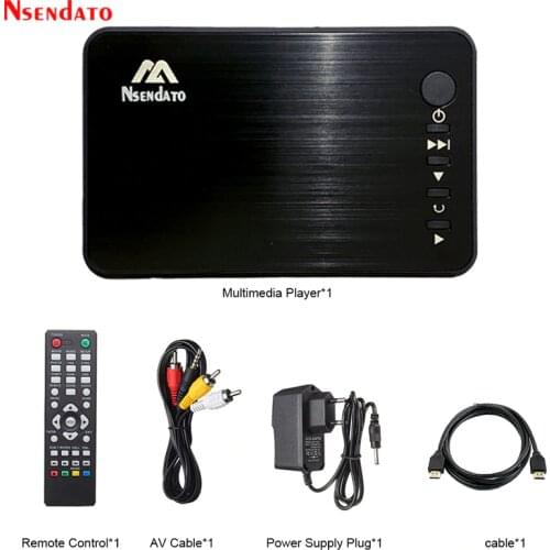 Mini Full HD Media multimedia Player Autoplay 1080P USB External HDD Media Player With HD Cable VGA AV FOR SD U Disk MKV RMVB