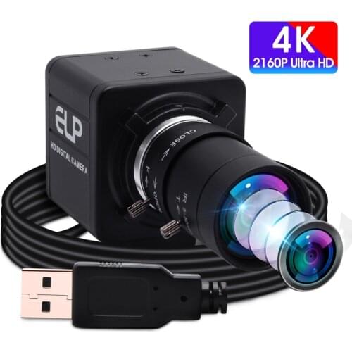 ELP 4K IMX415 PC Webcam USB2.0 Plug n Play High Definition 30fps Mini Video Camera With zoom 10x Lens 5-50mm(Tripod Not supply)