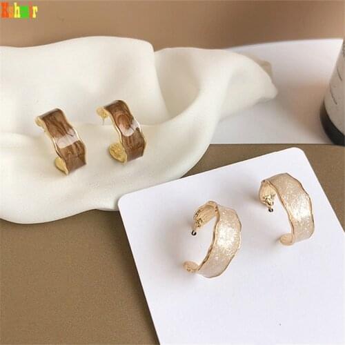 Kshmir Fashion retro temperament female ear ring simple C word drop oil earrings trendy Ins wind earrings 2020