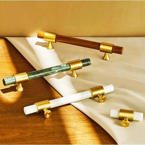 Marble brass Furniture handles Nordic drawer cupboard shoe cabinet light luxury American wardrobe door handle