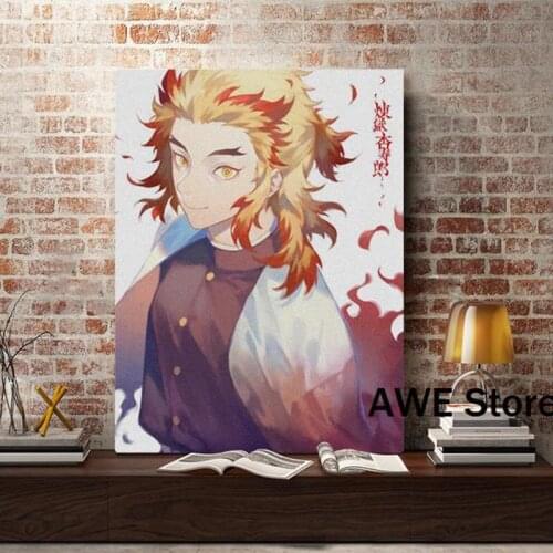 Kyojuro Rengoku Kimetsu no Yaiba wall Art canvas decoration poster prints For living room home bedroom decor painting No Frame