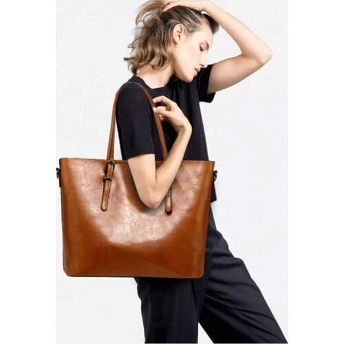 Luxury Designer Women Shoulder Bags Leather Large Capacity Oil Leather Handbags Crossbody Bag For Women Handbag Bolsas Feminina