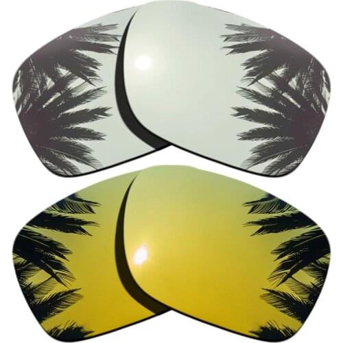 Silver Mirrored&24K Gold Mirrored Polarized Replacement Lenses for Holbrook Frame 100% UVA & UVB