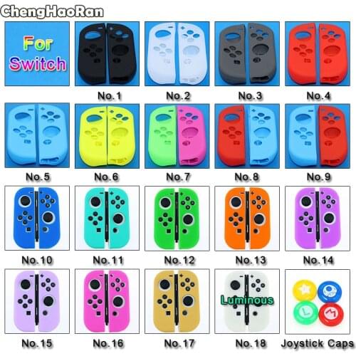 ChengHaoRan Silicone Case For Nintendo Switch Cover Soft Controller Shell Console Protective For NS JoyCon Controller Grip Cover