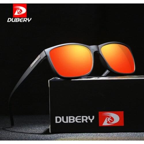 DUBERY Vintage Sunglasses Polarized Mens Sun Glasses For Men Driving Black Square Oculos Male 6 Colors Model 529