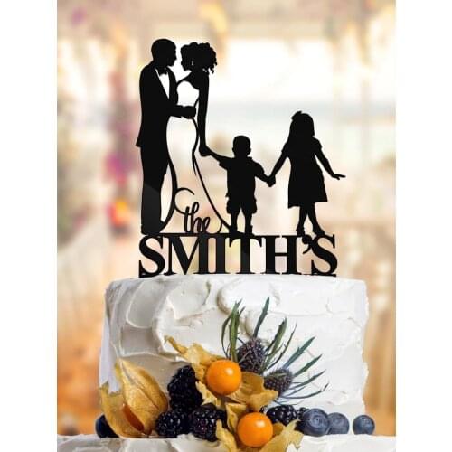 Cake Topper With Kids，Family Cake Topper With Kids, Wedding Cake Topper, Couple Cake Topper With Kids, Family Wedding Cake Toppe