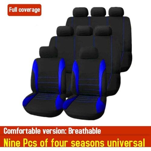 9Pcs Universal Seat Cover Vehicle Protective Cushion Four Seasons Full Surround Headrest Auto Interior Decoration For Car