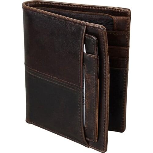 Vintage Men Short Wallet Genuine Leather Carteiras Masculinas Cowhide Purse Card Holder Coin Pocket Male Wallets