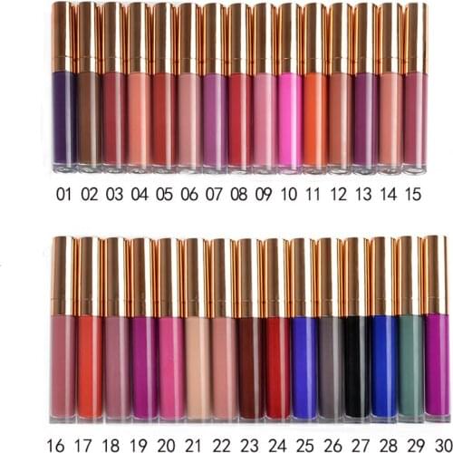 40 Color Round Tube Long-lasting Non-stick Cup Liquid Matte Lipstick Private Label Waterproof and Moisturizing Hot Sale Lipstick