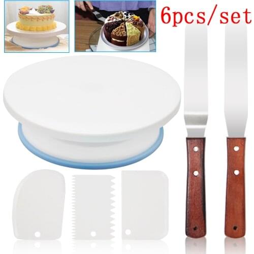 Cake Tools Plastic Cake Turntable Rotating Cake Plastic Dough Knife Decorating 10 Inch Cream Cakes Stand Cake Rotary Table