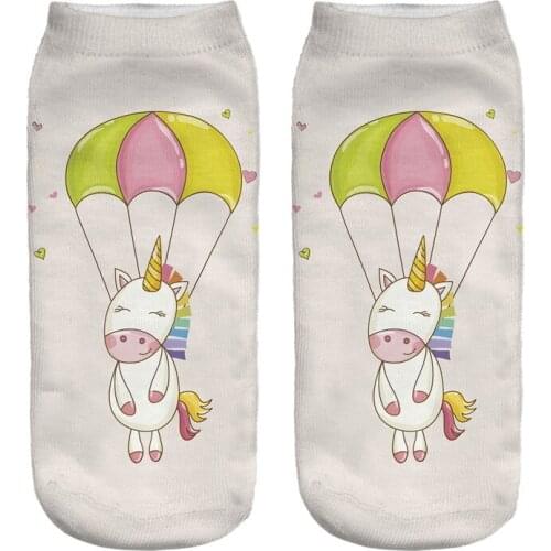 Ladys Casual socks Womens Under Clothing and Female short sock Cartoon 3D Printed breathable sock Christmas Gift Ankle Sock