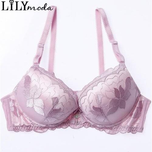 2018 Summer Women Beautiful Floral Luxury Embroidery Lace Water Bra 3/4 Cup Push Up Underwear Sexy Female Lingerie Brassiere