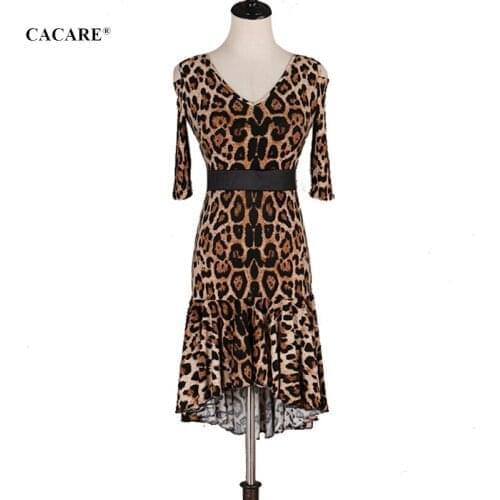 2019 Latin Dance Dress Women Latina Salsa Latin Dance Competition Dresses CHEAP Customized Size Colors D0580 Leopard Print