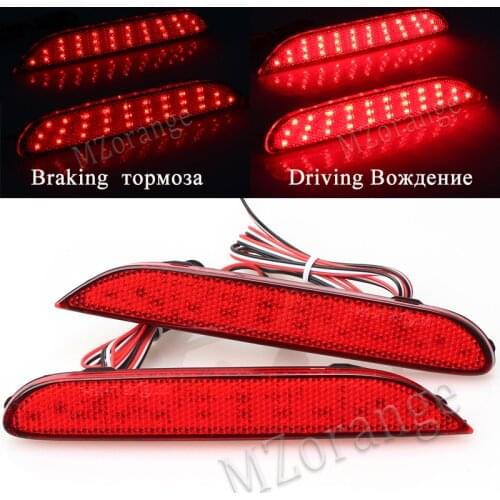 1 Pair Led Rear Bumper Reflector light For Nissan Leaf Pathfinder Rogue X-Trail x trail JX35 QX56 Qashqai 2014- Tail Brake light