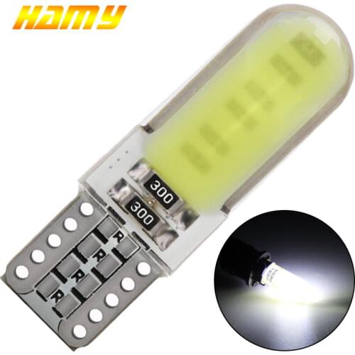 1x T10 W5W Car LED COB Turn Signal Bulb Interior Dome Reading Light 12V Auto Wedge Side License Plate Trunk Lamp Super Bright