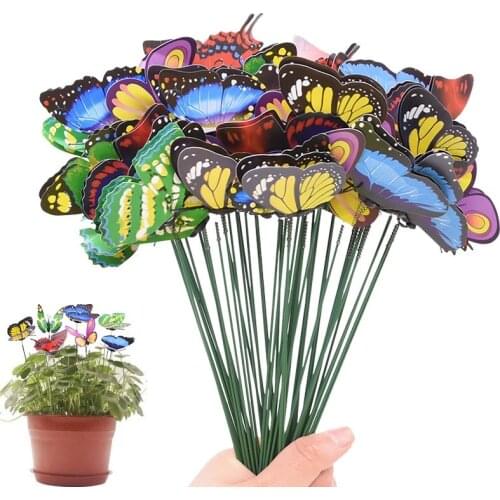 10/20pcs 3D Colorful Butterflies Garden Yard Planter Simulation Whimsical Butterfly Stakes Outdoor Decor Flower Pots Ornament